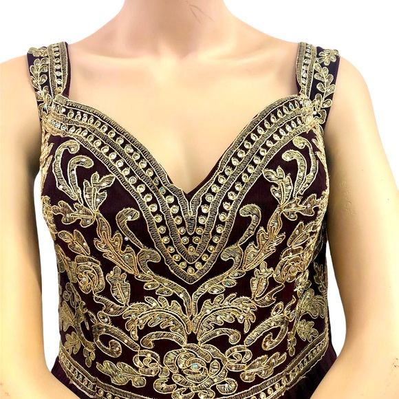 TLC Dresses & Skirts - Gold Dark Burgundy TLC Say Yes To Prom Dress Ball Gown Size 13 NWT